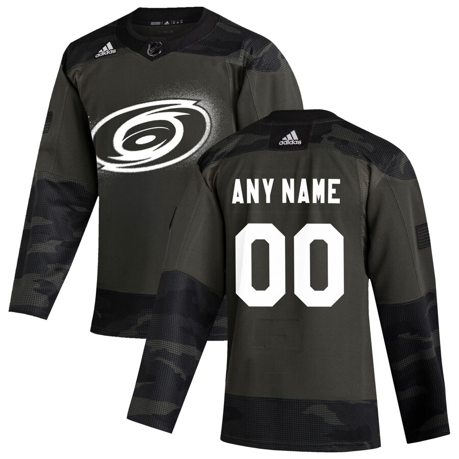 Carolina Hurricanes Adidas 2019 Veterans Day Authentic Custom Practice NHL Jersey Camo->customized nhl jersey->Custom Jersey